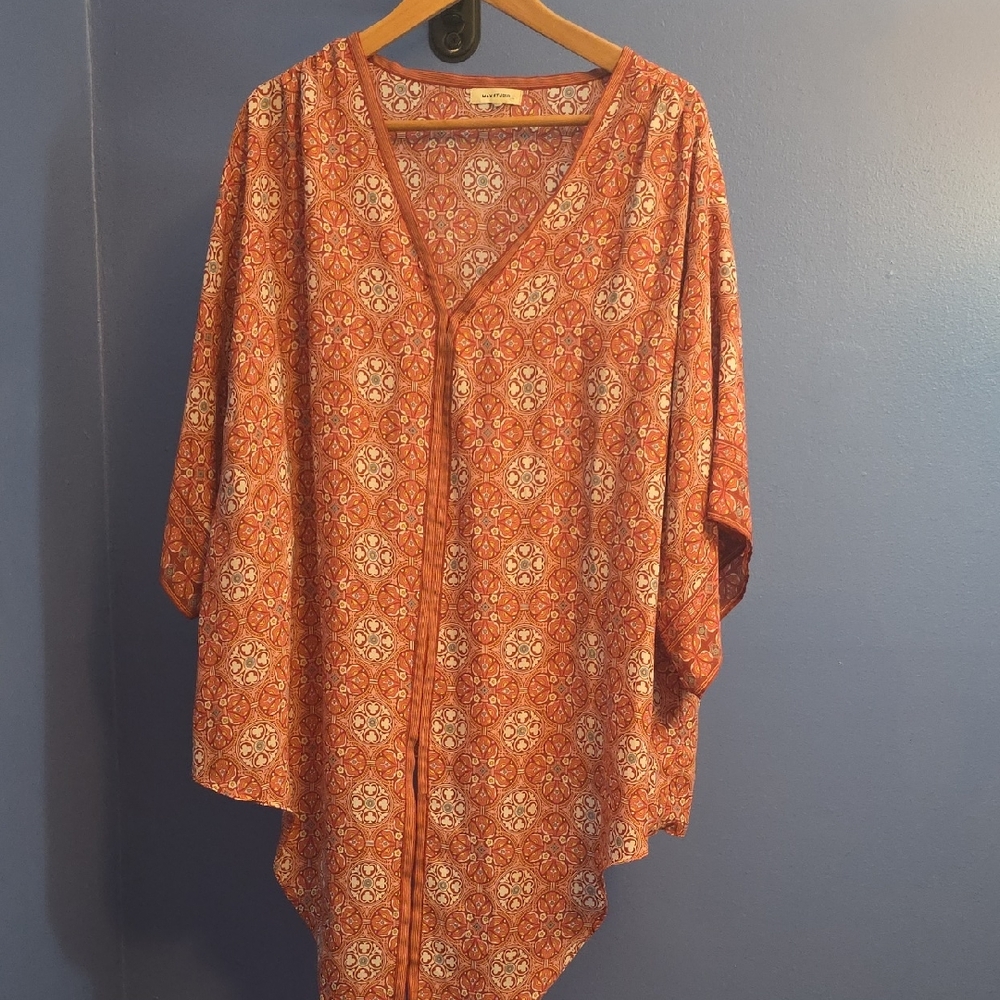 Max Studio Terracotta Patterned Blouse